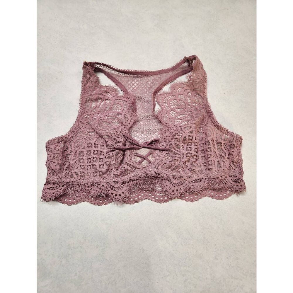 Victoria's Secret size L Dream Angels Purple Lace Bralette Bra